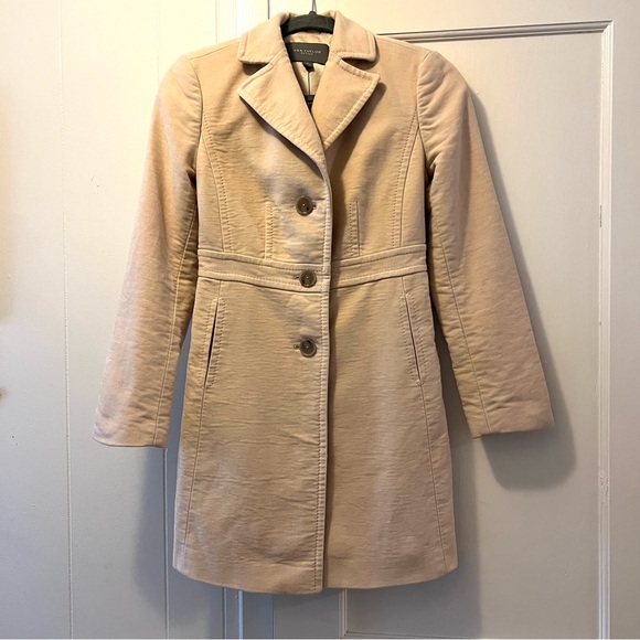 💖 Ann Taylor Petite Gorgeous Cream Winter Coat  Designer Coat Timeless s… - Picture 16 of 16